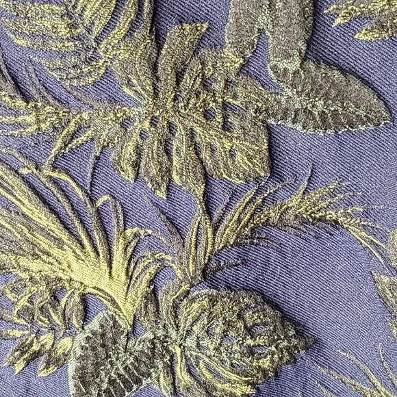 M.S.S.P. Palm Print Renee Cocktail Dress Sleeveless Sheath Navy Green Black XL - Picture 4 of 9